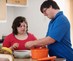 adults cooking